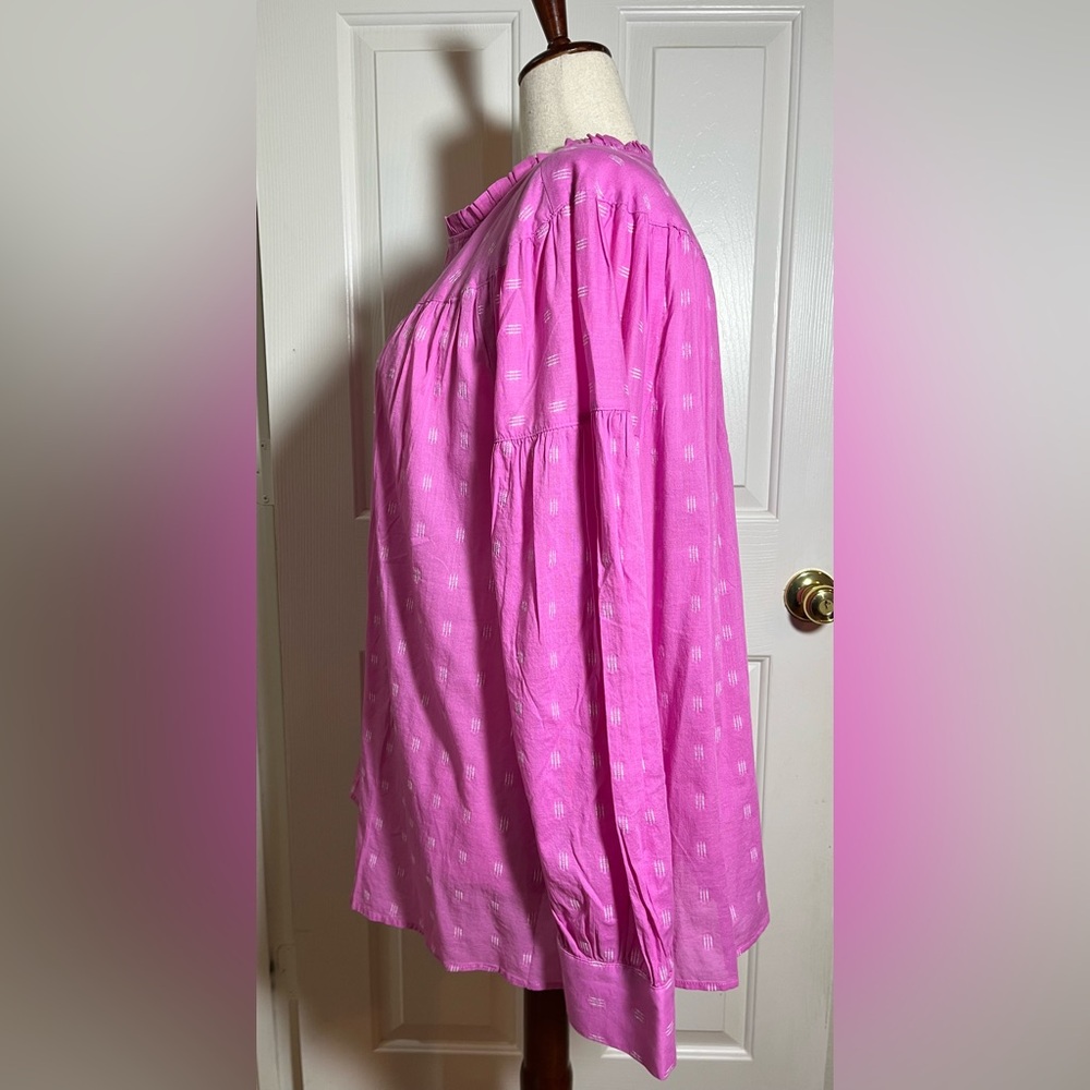 Lane Bryant Women’s Fuchsia Button-Down Shirt - Picture 4 of 12